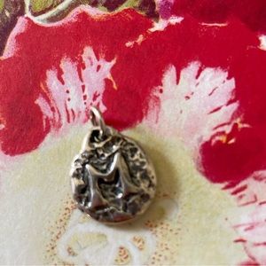 Double Sided Letter "M" Round Pendant - with Angel